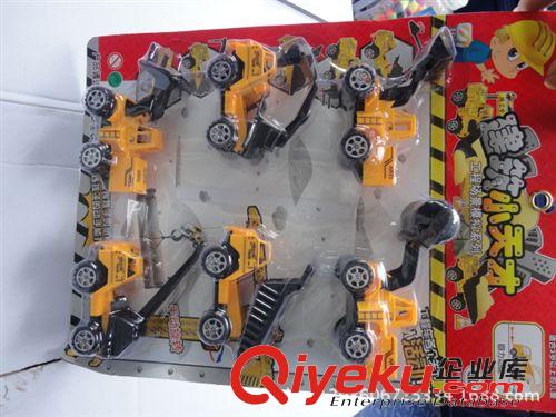 慣性 拉線 上鏈 回力類玩具 吊板玩具 車模型玩具 建筑小天才回力車仔 玩具車 1020D 批發(fā)原始圖片2