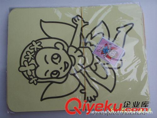 DIY貼紙畫 沙畫 金粉畫  金粉畫 22*18cm 配6色5g金粉筆 單獨吸卡包裝 支持小額批發(fā)