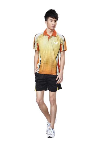 短袖羽毛球套裝 新款男裝運動休閑POLO衫 蝴蝶Butterfly短袖乒乓球服T恤上衣258