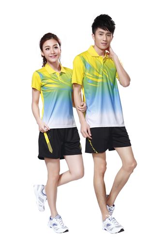 排球服 新款 男女裝運(yùn)動(dòng)服 短袖速干料 國(guó)家隊(duì)隊(duì)服情侶款羽毛球服 8109原始圖片2