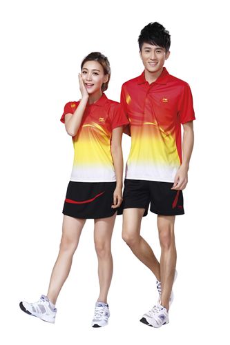 排球服 新款 男女裝運(yùn)動(dòng)服 短袖速干料 國(guó)家隊(duì)隊(duì)服情侶款羽毛球服 8109原始圖片3