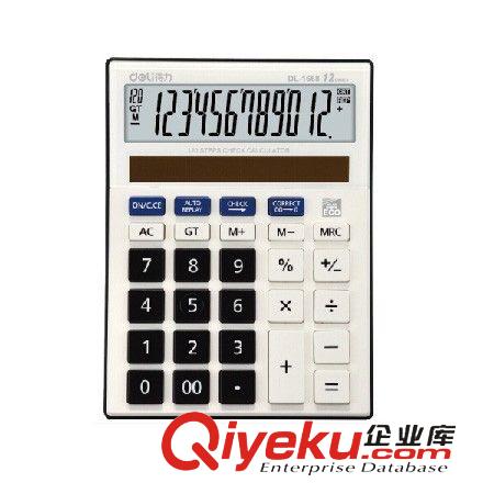 辦公電子用品系列 商城zp 得力1123便攜型計算器/12位大屏幕帶太陽能/掌上計算器