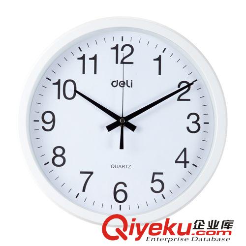 辦公生活用品系列 得力文具 得力9005簡約時尚掛鐘 墻面鐘 圓型鐘 大號鐘 得力掛鐘