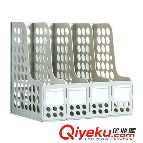 桌面辦公文具 得力多功能四聯(lián)文件框9834 硬質(zhì)塑料文件欄/座 辦公資料收納整理原始圖片2