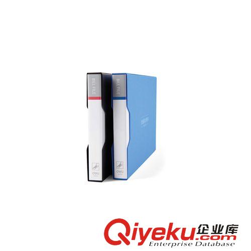 桌面辦公文具 得力票據夾5355 fp夾/財務辦公資料收納夾/小型文件夾 黑/藍色原始圖片3