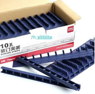 電子詞典、電紙書、文化用品 得力3826裝訂夾條 10孔裝訂夾條 7.5mm 100根盒原始圖片2