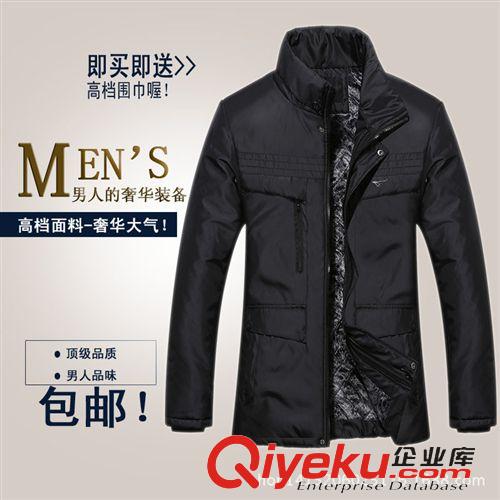 男式棉服 中老年爸爸棉衣男士冬裝外套中長款棉服男裝加厚保暖立領中年棉襖原始圖片2