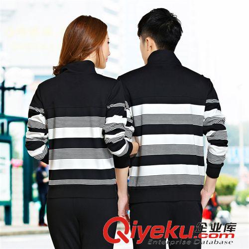 運(yùn)動(dòng)、休閑套裝 春秋季情侶款運(yùn)動(dòng)服套裝 純棉男女長(zhǎng)袖休閑立領(lǐng)衛(wèi)衣 開衫大碼跑步原始圖片3