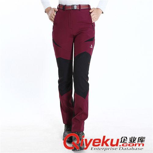 抓絨衣褲 戶外現(xiàn)貨批發(fā)女款加厚防水透氣保暖軟殼沖鋒褲內(nèi)抓絨休閑登山褲原始圖片3