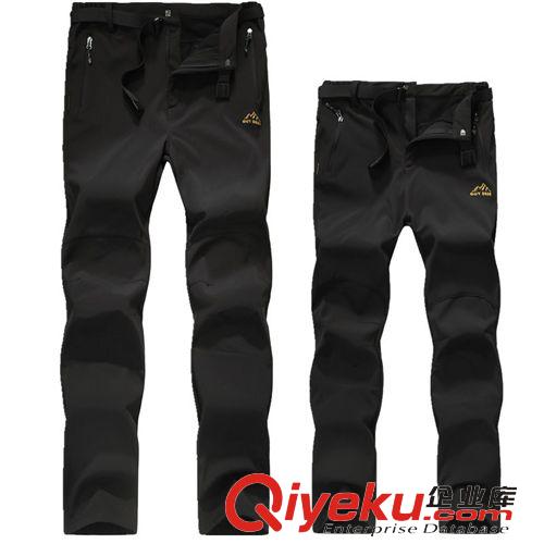 抓絨衣褲 戶(hù)外服裝情侶款鯊魚(yú)皮加厚抓絨保暖防水防風(fēng)軟殼褲沖鋒褲15968原始圖片2