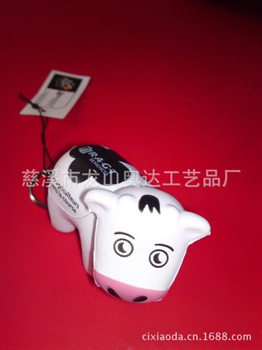 鑰匙配飾 廠家直銷/訂做PU鑰匙扣奶牛/PU廣告促銷/饋贈禮品/鑰匙配飾