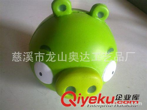 其他公仔、玩偶、娃娃 廠家供應PU玩具綠豬【憤怒的小鳥】