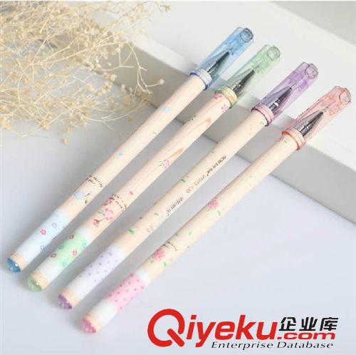 學(xué)習(xí)用品 學(xué)生文具 木色花韻 韓國可愛全針管中性筆0.35mm辦公用品V1313