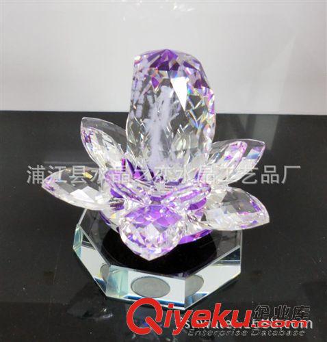 現貨混批系列 供應大號水晶橄欖球內雕 水晶觀音座蓮擺件 水晶蓮花旋轉擺件原始圖片3