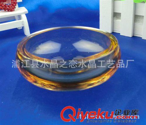 水晶煙灰缸 gd酒店客房用品 琥珀色圓形水晶煙缸