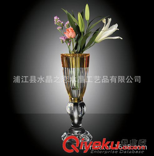 超豪華酒店用品 黑白雙色水晶全手工雕花中號(hào)水晶花瓶  歐式田園風(fēng)