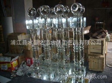 酒店賓館裝飾用品 水晶將軍柱 樓梯起步柱 水晶羅馬柱 水晶大柱子 樓梯立柱