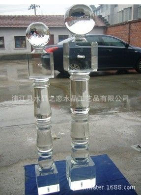 酒店賓館裝飾用品 水晶將軍柱 樓梯起步柱 水晶羅馬柱 水晶大柱子 樓梯立柱