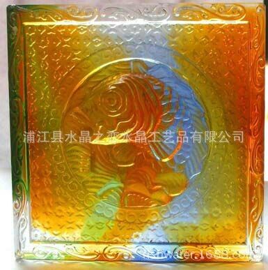 精品琉璃擺件 廠家直銷80X80MM四方形水晶墻磚  水晶琉璃墻磚