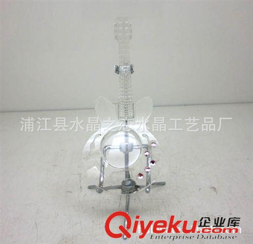 鋼琴、八音盒、樂器系列 現(xiàn)貨cdj 5個(gè)起批 水晶吉他（帶支架）等水晶擺設(shè)