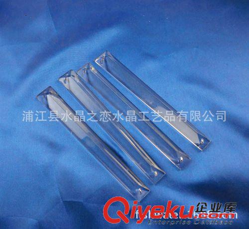 水晶燈飾配件 廠家直銷 150#大小頭水晶三角條 不規(guī)則雙孔水晶三角條原始圖片2