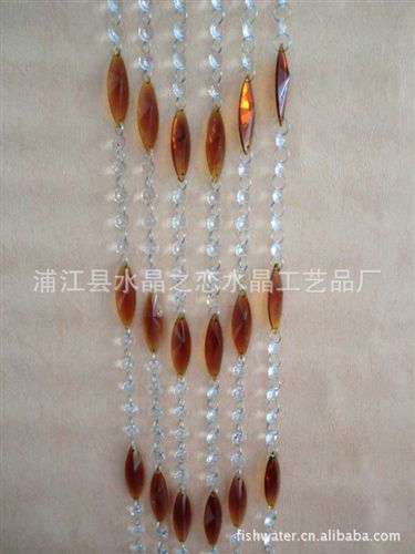水晶燈飾配件 供應(yīng)水晶三角條加水晶四方珠組裝而成酒店裝飾鏈 KTV裝飾品