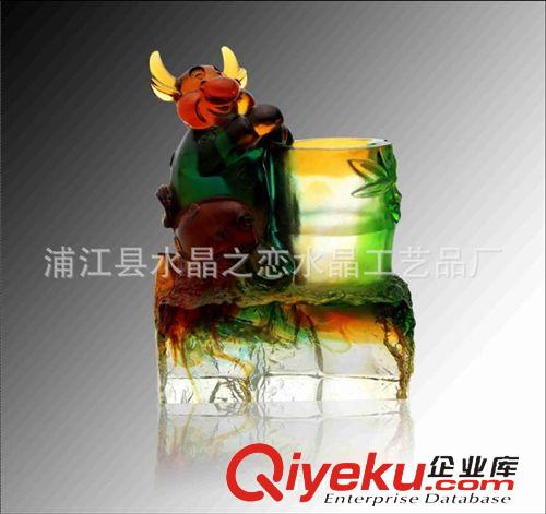 生肖年禮品 供應(yīng)gd琉璃十二生肖擺件---生肖牛琉璃擺件