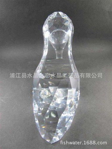 精品擺設(shè) 精品豪華全手工鉆石切割面水晶鞋 情人節(jié)禮品 女性用品公司促銷品原始圖片2