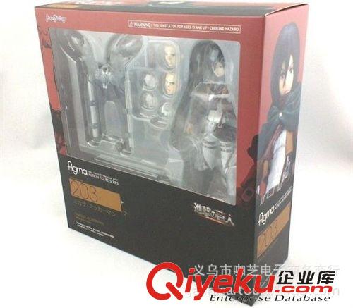 2015年{zx1}產(chǎn)品 咖芝動漫手辦批發(fā)Figma 進擊的巨人 203號 三笠 阿克曼工廠直銷原始圖片3