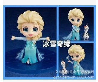 歐美影視游戲區(qū) 咖芝動漫手辦批發(fā)3款Q版 冰雪女王 跳舞 微笑 魔法 艾莎盒裝手辦