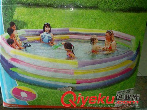 充氣游泳池 特價充氣水池 366cm 8角水池 水上用品批發 彩虹多色多人游泳池原始圖片2