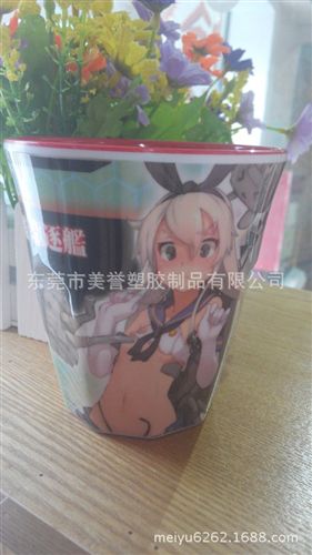 馬克杯 黑白熊貓紅底新款馬克杯 密胺仿瓷美耐皿隨手杯 批發(fā)