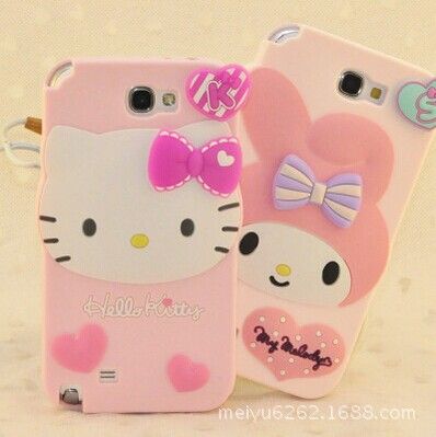 手機(jī)套 n7100 note2 3 i9500 s4 可愛hello kitty美樂蒂手機(jī)殼