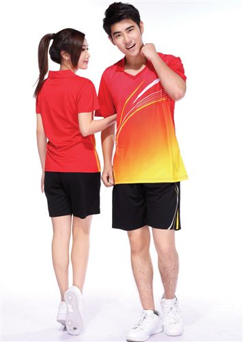 羽毛球服 特價(jià)2015夏季新款羽毛球服套裝短袖 速干情侶套裝羽毛球服運(yùn)動(dòng)球原始圖片3