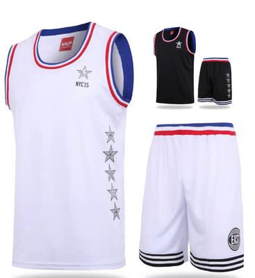 籃球服 廠家直銷2015全明星東部籃球服套裝男 詹姆斯隊(duì)服男定制西部球衣