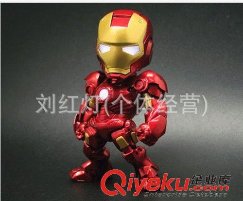 正版尾貨 批發(fā)電影鋼鐵俠MK3 IRONMAN 手辦 紅色SD版 Q板帶燈紅色鋼鐵俠原始圖片2