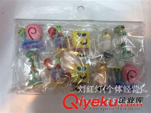小公仔 新品供應可愛海綿寶寶公仔5款裝 一包十個正版尾貨原始圖片2