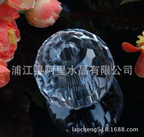 水晶球氣泡球系列 廠家051供應80mm蜂窩切面水晶球水晶打孔球孔徑可以按客戶要求