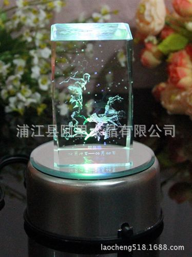 水晶内雕 3D激光镭射水晶工艺饰品厂家低价直销