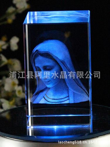 水晶內雕 晶韻廠家直銷婚禮創意禮品3D激光內雕水晶方體定制LOGO