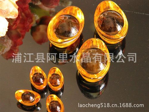 熱銷產(chǎn)品 晶韻092廠家批發(fā)供應(yīng)水晶招財(cái)元寶擺件水晶聚寶盆水晶元寶原始圖片3
