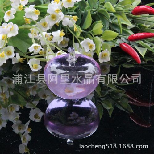 水晶蘋果 晶韻廠家直銷40毫米水晶紫水晶蘋果情人節(jié)送女友BIY擺件