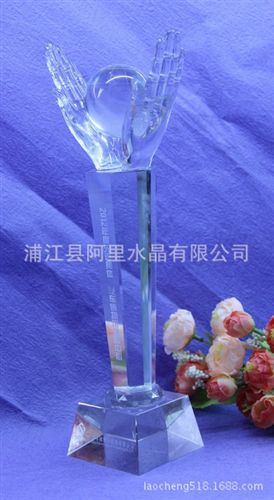 水晶獎杯獎牌系列 晶韻108廠家供應水晶獎杯gd創意公司員工頒獎可刻字加LOGO原始圖片2