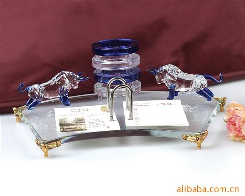 水晶辦公禮品系列 供應水晶筆筒 水晶名片夾 水晶辦公三件套 商務辦公用品原始圖片3