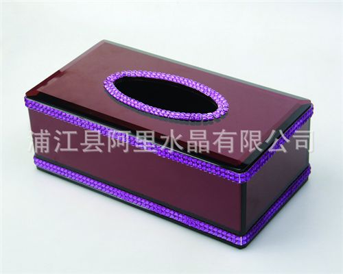 酒店用品煙灰缸紙巾盒系列 廠家供應長方形透明水晶紙巾盒酒店KTV用品餐巾紙盒原始圖片2