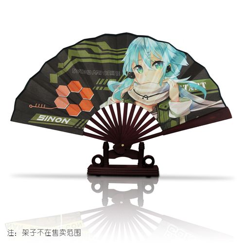 動(dòng)漫明星扇子 8寸絹布夏季涼扇動(dòng)漫折扇 刀劍神域2原始圖片2