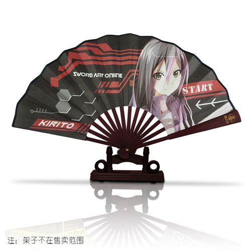 動(dòng)漫明星扇子 8寸絹布夏季涼扇動(dòng)漫折扇 刀劍神域2原始圖片3