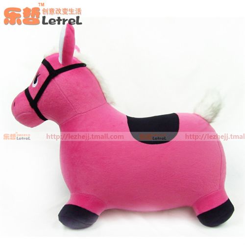 精品絨布跳跳馬-現(xiàn)貨 rody 工廠直批PVC粉色絨布跳跳馬/鹿/牛 充氣禮品玩具跳馬絨布原始圖片2