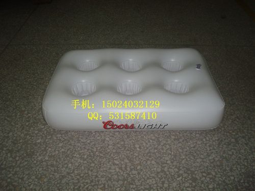 充氣啤酒托盤、杯座類 【生產(chǎn)廠家】PVC充氣單孔圓形杯座 PVC充氣杯墊托盤原始圖片3