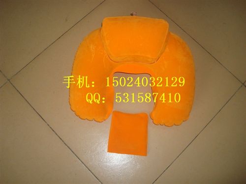 充氣枕頭類 【銷量{dy}】充氣植絨護(hù)頸枕U型枕6p環(huán)保料；旅行超舒服的枕頭原始圖片3